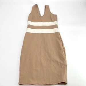 UEC z Guess tan and cream striped tank style mini dress XS stretchy